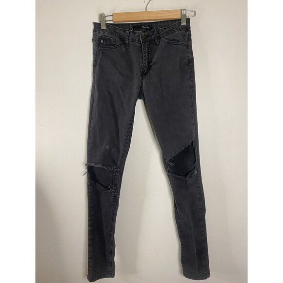 Kancan Mid Rise Skinny Jeans Size 3/25 Dark Wash Black Stretch Denim - Picture 1 of 8